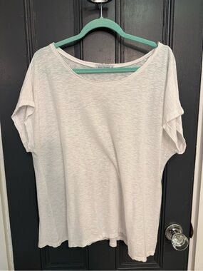 Cut Loose  White Slub Scoop Neck Short Sleeve Tee XL